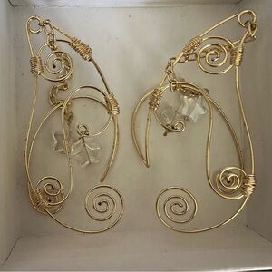 Elegant Gold Wire Fairy Earrings